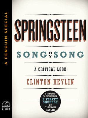 cover image of Springsteen Song by Song